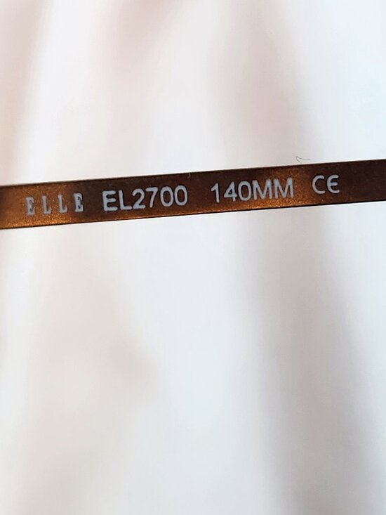 Vintage ELLE EL2700 Oval Sunglasses Gold Logo Frame Brown Lens 140mm Y2K main image 9